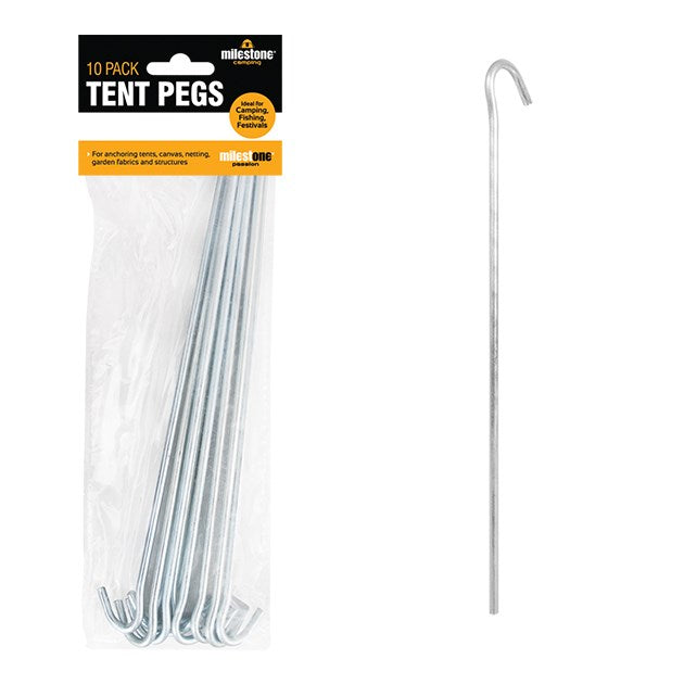 Lot de 10 piquets de tente en acier