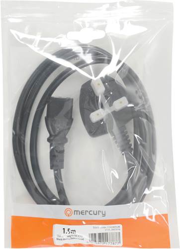 Mercury Power Lead UK Plug - IEC Black 1.0m