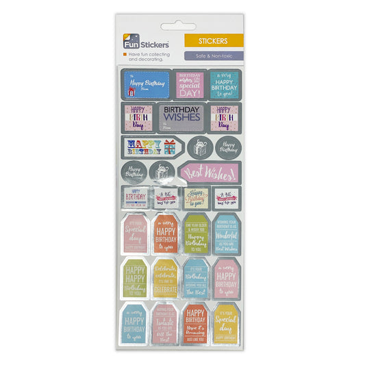 Fun stickers Happy Birthday