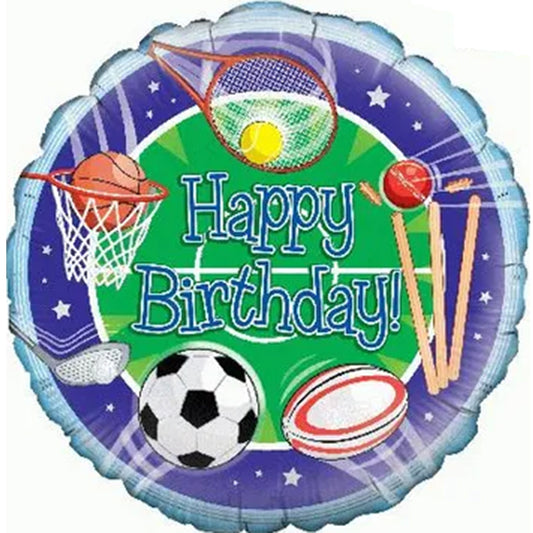 18" Happy Birthday Sports Foil Balloon