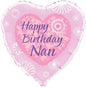 18inch Happy Birthday Nan Heart Balloon