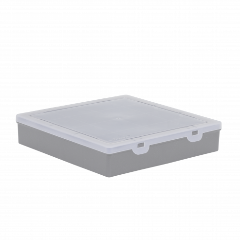 Organiser 9.01 23.5cm Box Square 16 Divs Upc Soft Grey/Clear