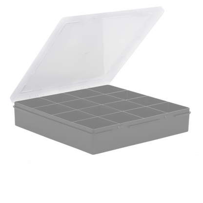 Organiser 9.01 23.5cm Box Square 16 Divs Upc Soft Grey/Clear