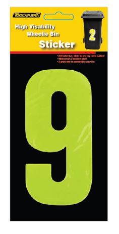 AUTOCOLLANT DE POUBELLE HAUTE VISIBILITÉ NUMÉRO 9