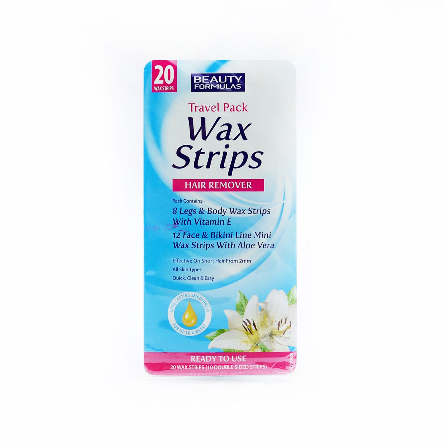 BEAUTY FORMULAS HAIR REMOVAL WAX STRIPS TRAVEL