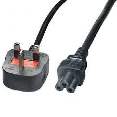 Power Cable UK Mains Male Fused Plug to IEC C5 Female Socket 5A (amp)