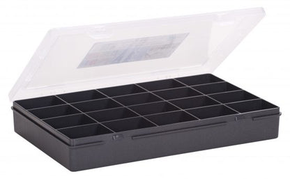 Organiser 29cm 20 Divs Black/Clear 3.05