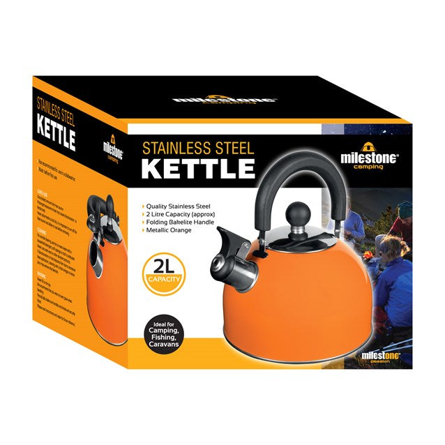 2L Stainless Steel Kettle - Orange