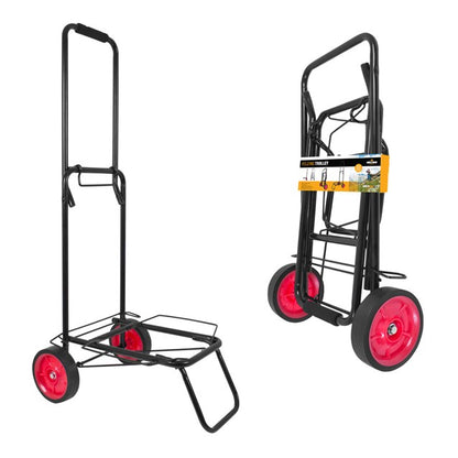 Milestone Camping Folding Trolley Black 50Kg 61x34x14cm