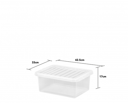 Boîte et couvercle transparents Crystal 17 litres
