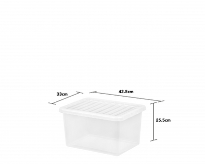 Boîte et couvercle Crystal 25L transparents