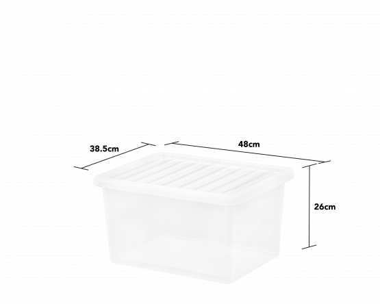 Boîte et couvercle Crystal 37 litres transparents