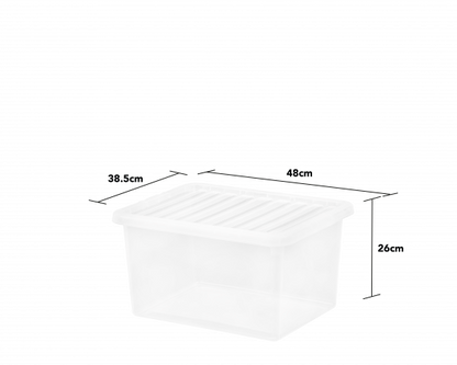 Boîte et couvercle Crystal 37 litres transparents