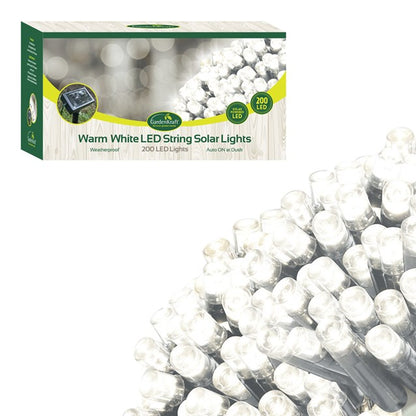 200 LED Solar String Lights - Bright White