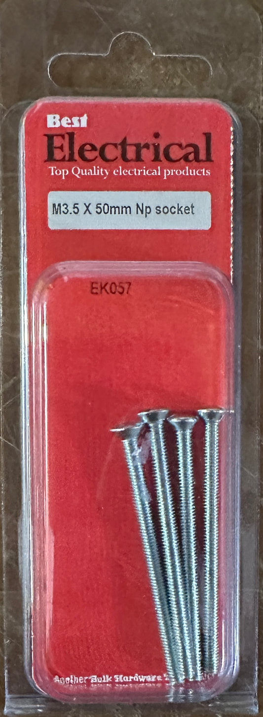 Vis à tête cylindrique à six pans creux M3.5 x 50mm, nickelées