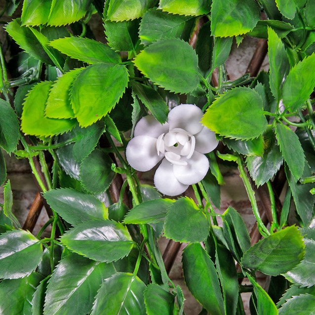 Artificial Peony Flower & Leaf Fence - 260 x 70cm