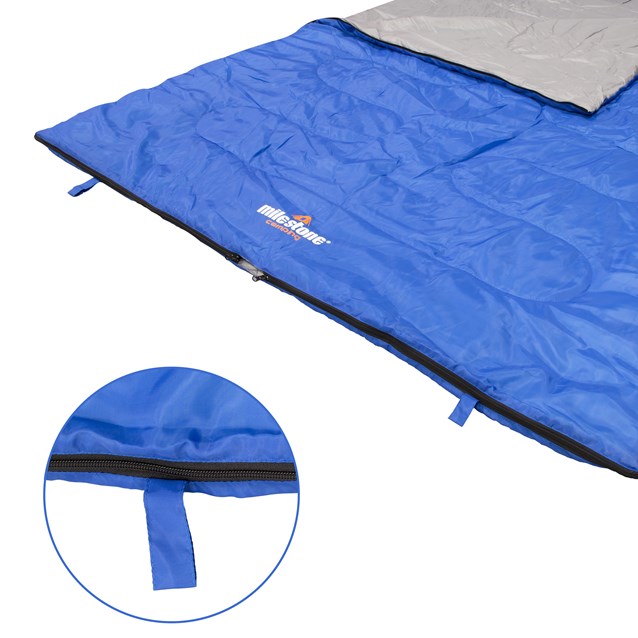 Double Envelope Sleeping Bag w/ Pillows - 250gsm