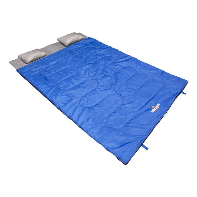 Double Envelope Sleeping Bag w/ Pillows - 250gsm