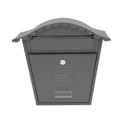 Classic Wall Galvanised Steel Post Box-Grey