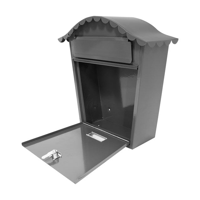Classic Wall Galvanised Steel Post Box-Grey