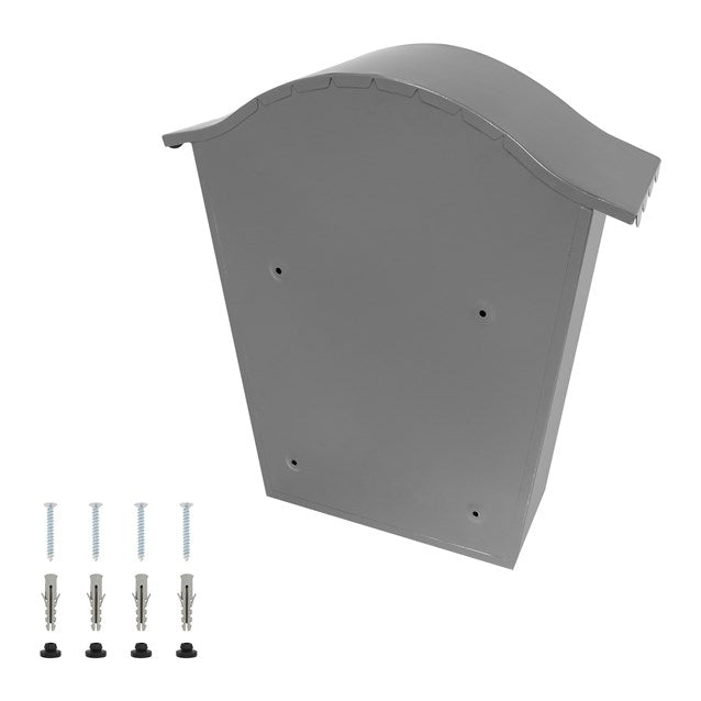 Classic Wall Galvanised Steel Post Box-Grey