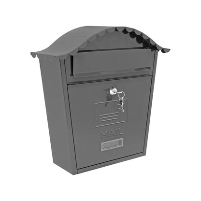 Classic Wall Galvanised Steel Post Box-Grey