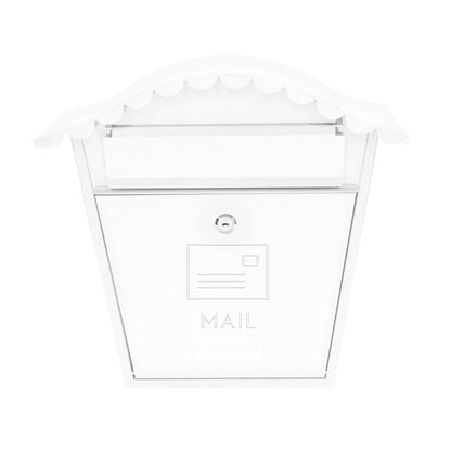 Classic Wall Galvanised Steel Post Box- White