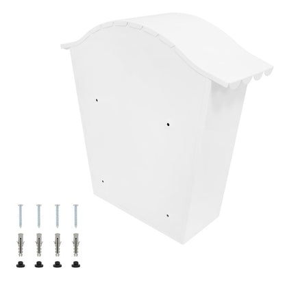 Classic Wall Galvanised Steel Post Box- White