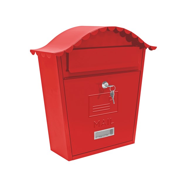 Boîte aux lettres murale classique en acier galvanisé - Rouge