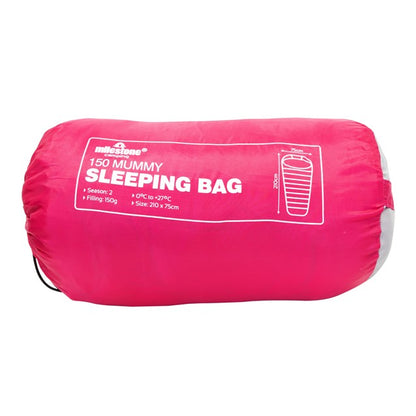 Mummy Sleeping Bag - Pink - Single - 2 Seasons