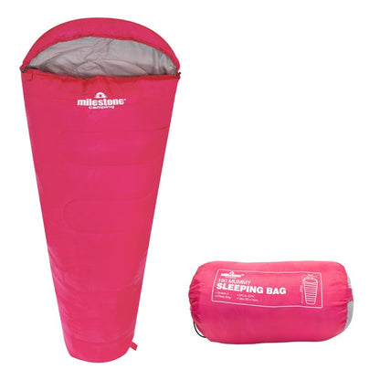 Mummy Sleeping Bag - Pink - Single - 2 Seasons