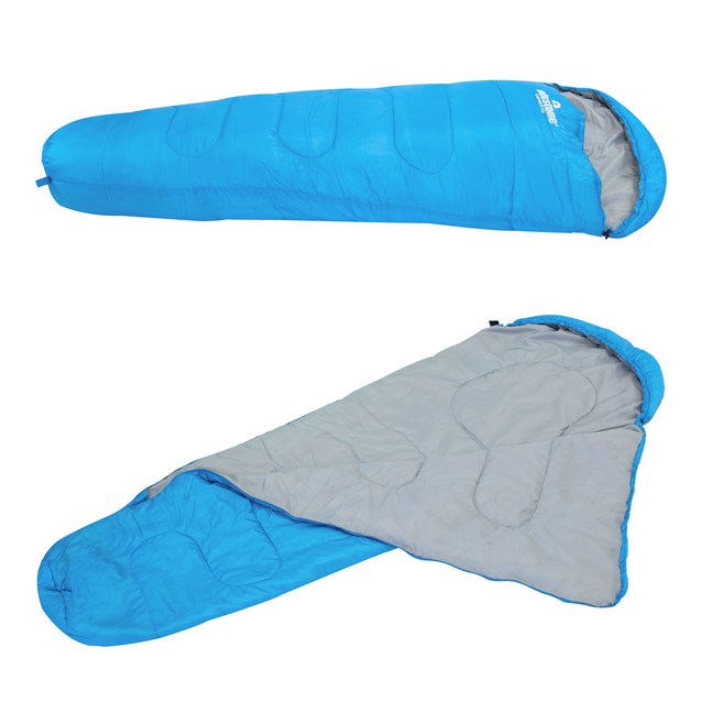 Mummy Sleeping Bag - Blue - Single - 2 Seasons