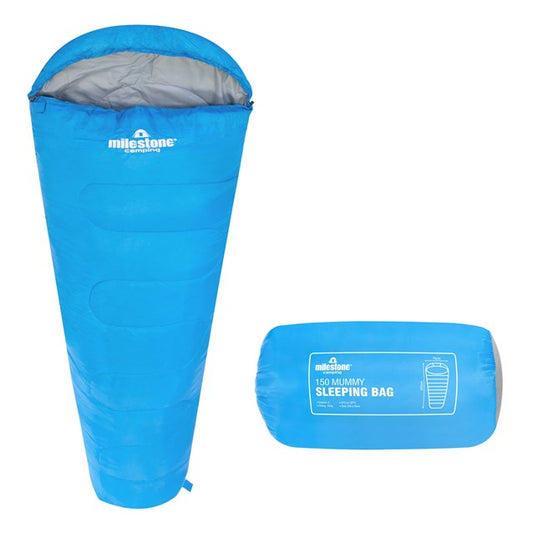 Mummy Sleeping Bag - Blue - Single - 2 Seasons