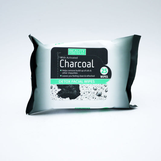 BEAUTY FORMULAS FACIAL WIPES CHARCOAL DETOX 25'S