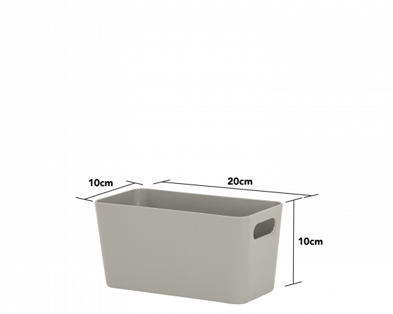 Studio Textured Basket 6.01 Rectangular Warm Grey