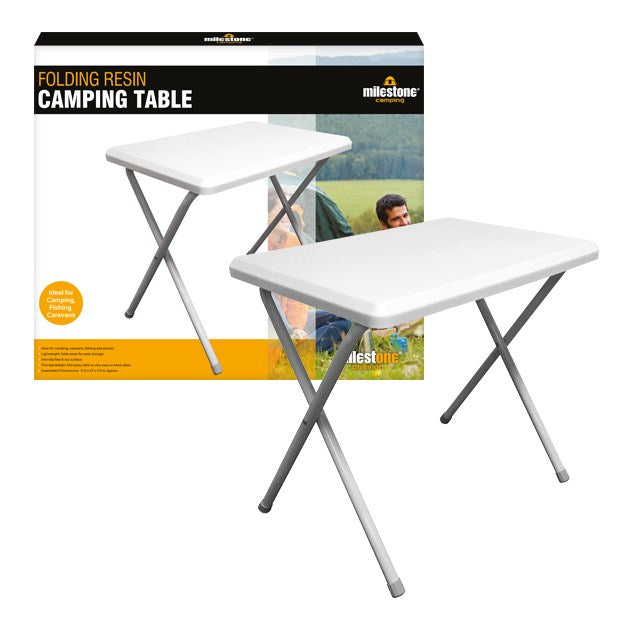 Resin Camping Foldaway Table-White