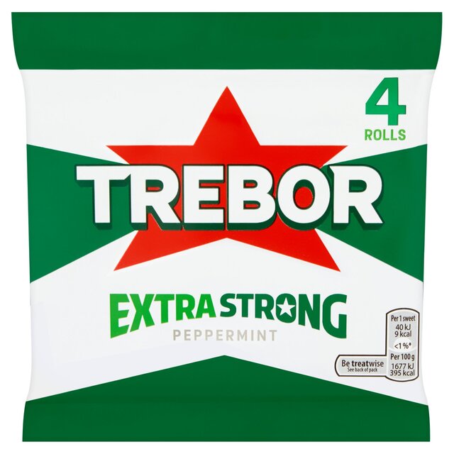 Trebor Extra Strong Peppermint Mint 4 Rolls