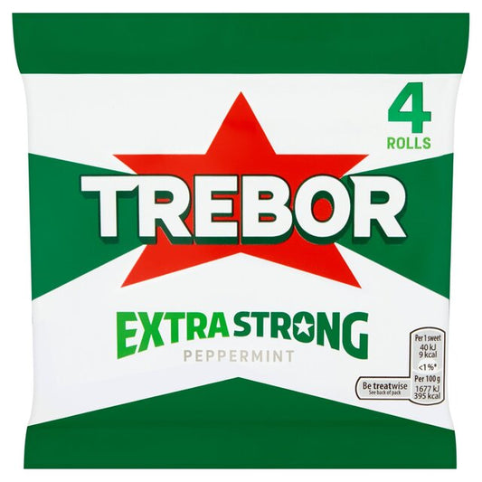 Menthe poivrée extra forte Trebor 4 rouleaux