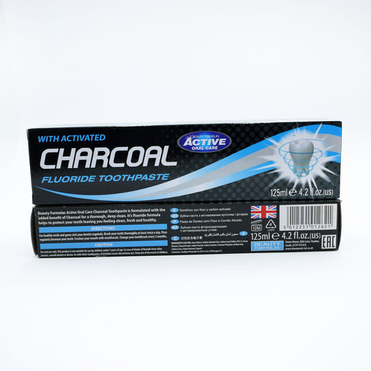 BEAUTY FORMULAS TOOTHPASTE ACTIVE CHARCOAL 125ml