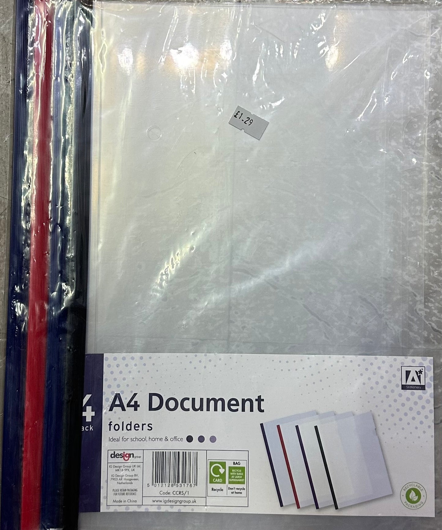 A4 Clear document Covers & Spines Pk4