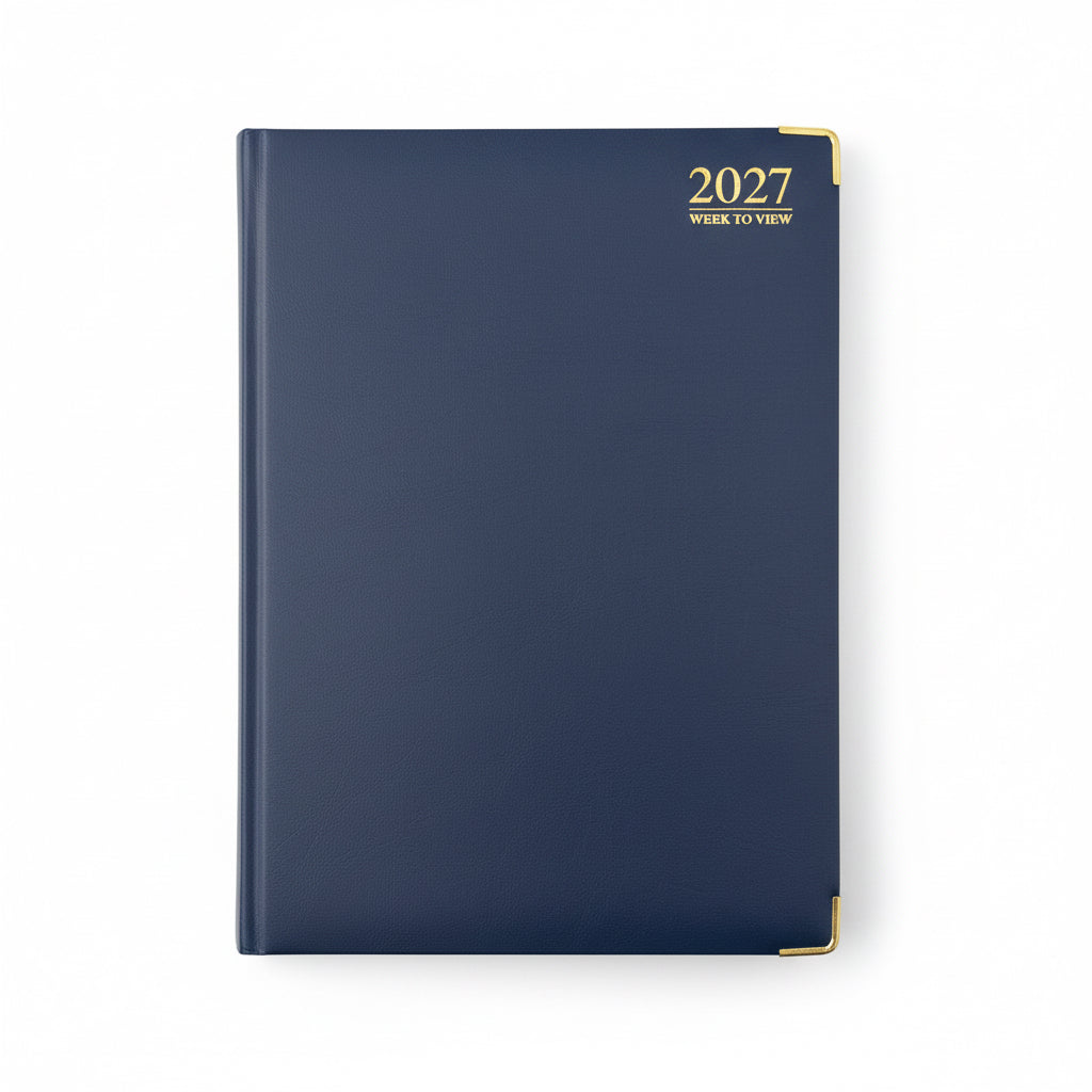 TALLON A4 WEEK TO VIEW PADDED GILT-EDGE DIARY 2027 ASSORTED COLOURS