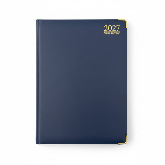 TALLON A4 WEEK TO VIEW PADDED GILT-EDGE DIARY 2027 ASSORTED COLOURS