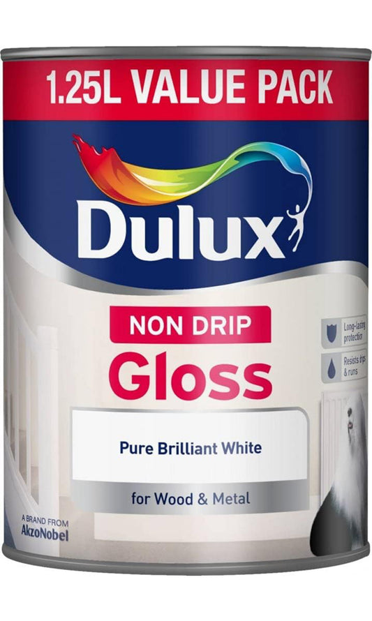Dulux Laque anti-goutte 1,25 L Blanc pur brillant