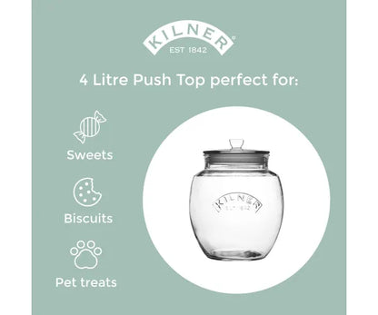 Premium Universal Push Top Storage Jar 4 Litre | Keep Your Essentials Fresh.