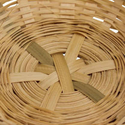 Panier rond en bambou tressé naturel et écologique de 20 cm | Solution de rangement durable