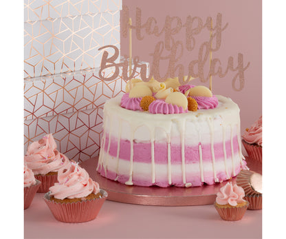 Sublimez la présentation de vos gâteaux avec un cake drum rose gold de 35 cm (14") et 12 mm d'épaisseur