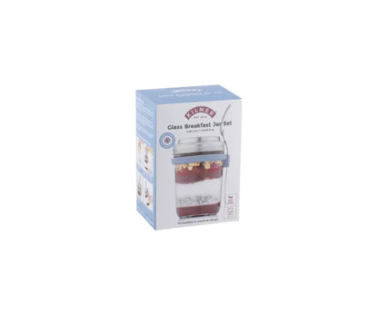 Kilner Ensemble bocal de petit-déjeuner ou boîte à lunch de 0,35 litre en verre pour emporter