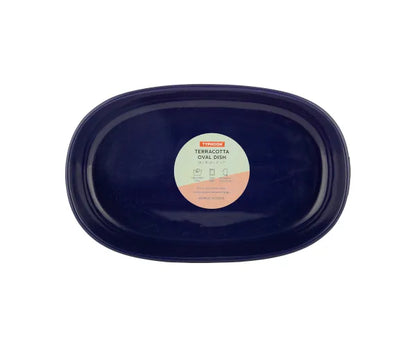 Authentic World Foods : Plat ovale bleu marine 28 x 18 cm | Batterie de cuisine de qualité supérieure.