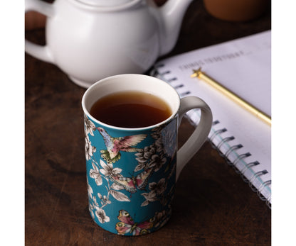 Hummingbird Floral Teal Mug 300ml Perfect Blend of Elegance and Functionality