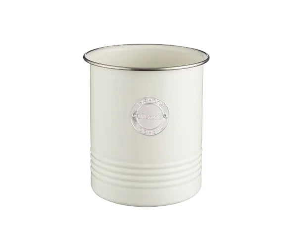 Rangez votre cuisine avec l'élégant pot à ustensiles crème Elegant Living.